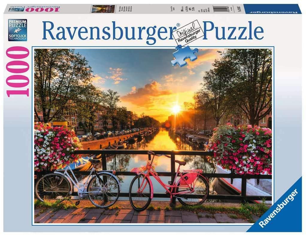 Puzzle Bicicletas en Amsterdam collage 1000 piezas para adulto